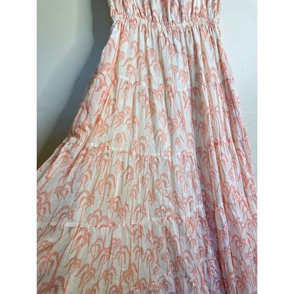NWT Scotch & Soda Pink Leaf Print Sun Seekers Organic Cotton Maxi Dress SMALL - Picture 6 of 12